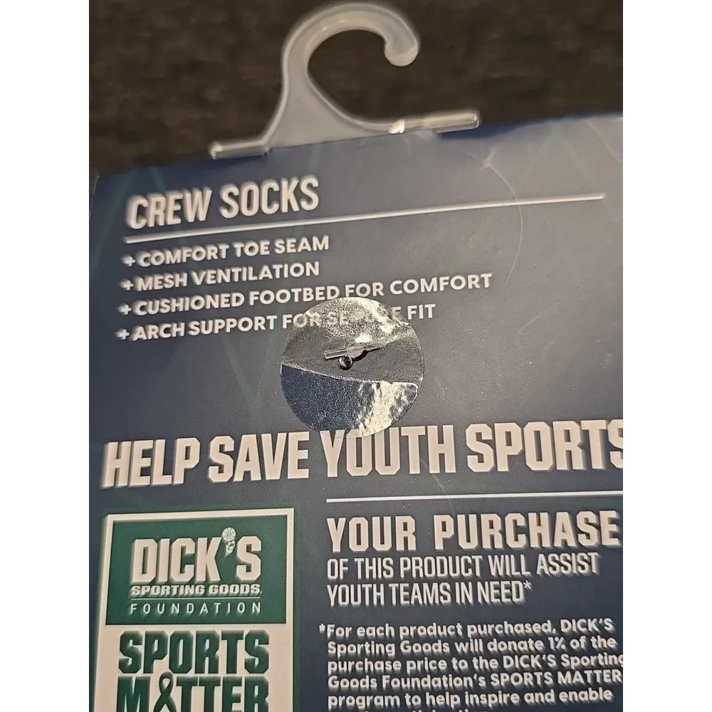 DSG Crew Sock 3 Pack Purple & White Mens 8-13 Womens 10 Plus‎